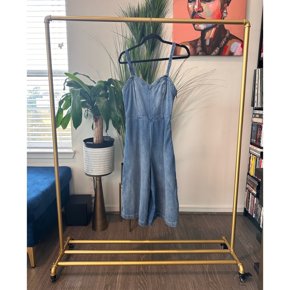 GUESS Culotte Denim Jumpsuit - Size 4 - Picture 3 of 15